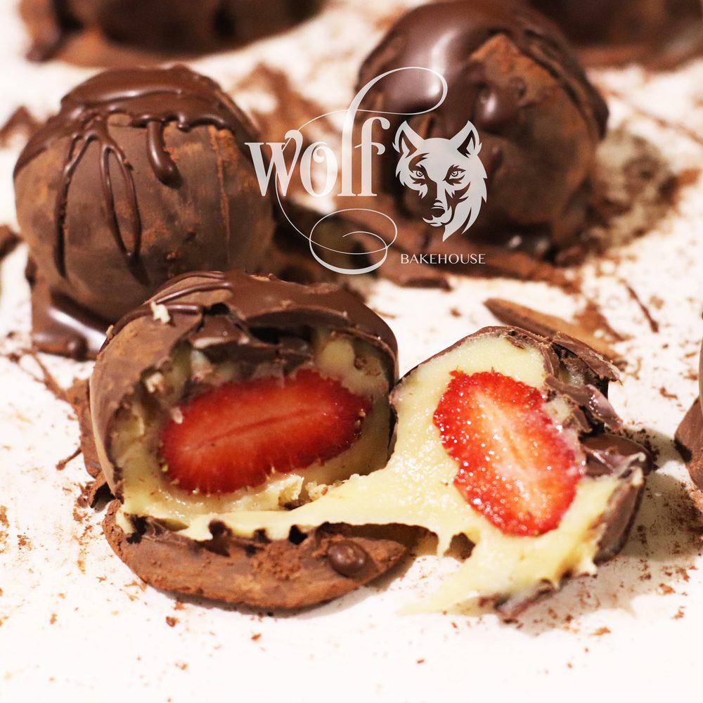 Strawberry truffles by Milene Pereira at Wolf Bakehouse