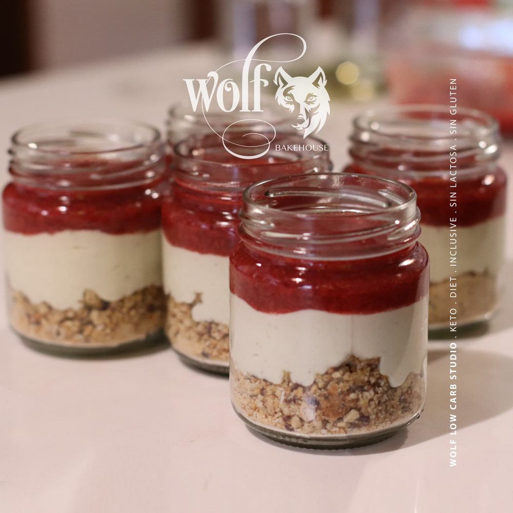 Low-carb strawberry jars by Milene Pereira at Wolf Bakehouse