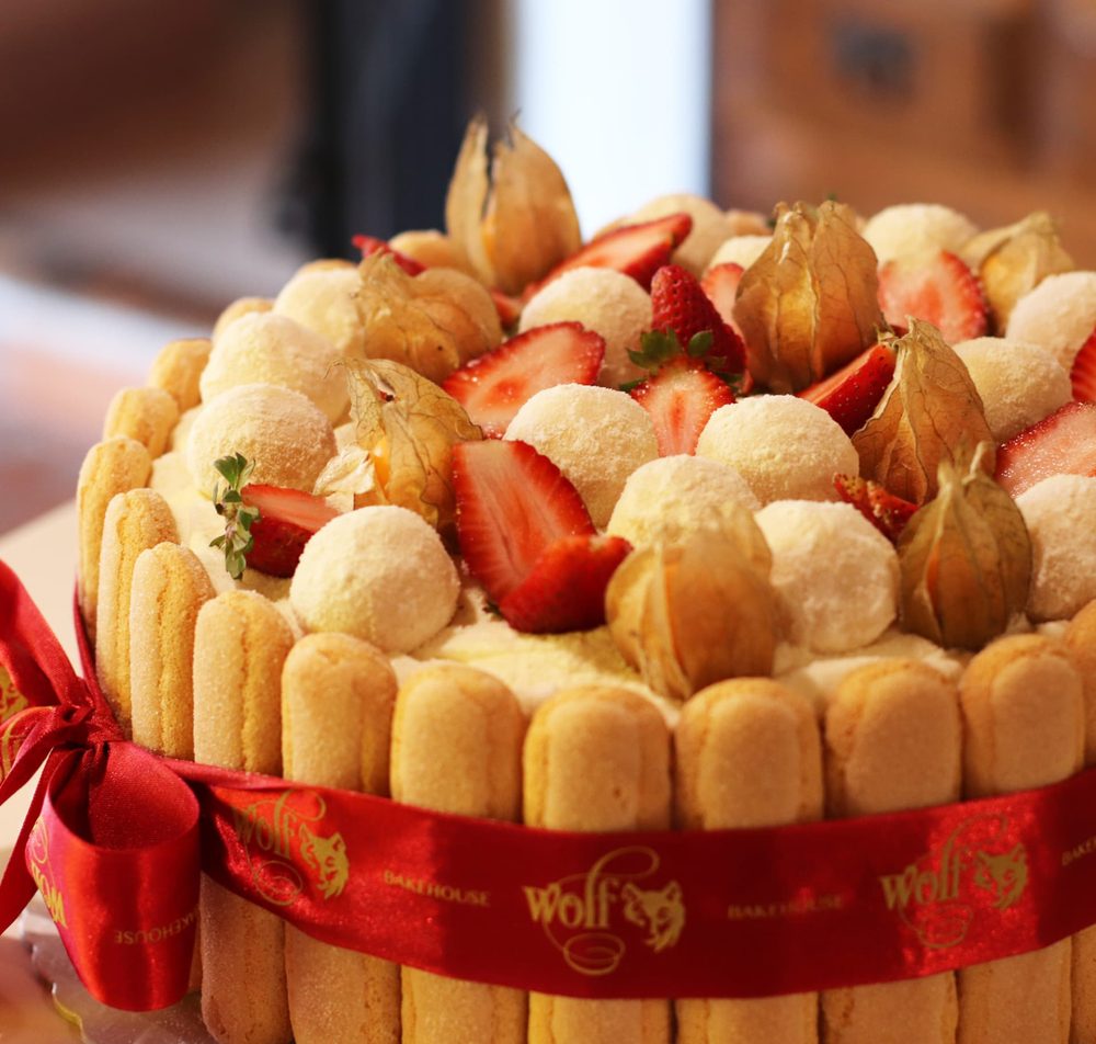 Strawberry cuatro leches cake by Milene Pereira at Wolf Bakehouse
