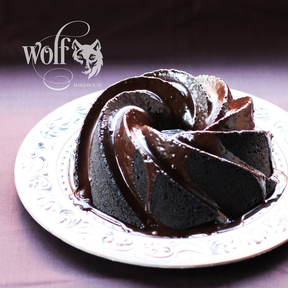 Dark chocolate fudge bundt by Milene Pereira at Wolf Bakehouse