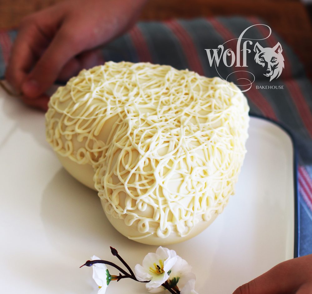 White chocolate Easter egg by Milene Pereira at Wolf Bakehouse