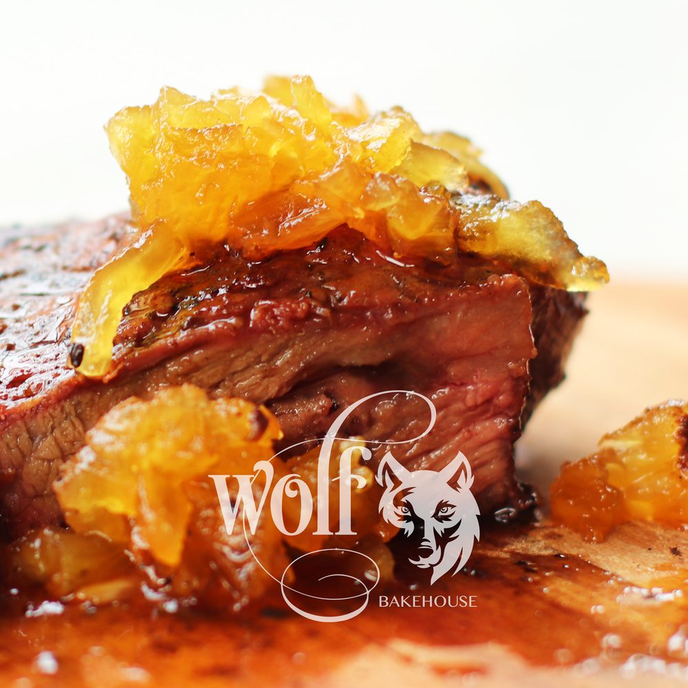 Steak with pineapple & chili jam by Milene Pereira at Wolf Bakehouse