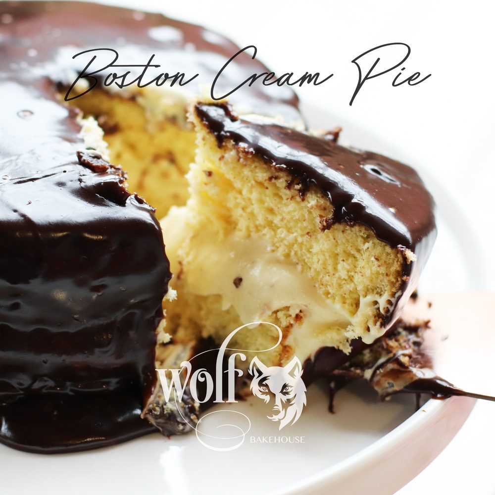 Boston cream pie by Milene Pereira at Wolf Bakehouse